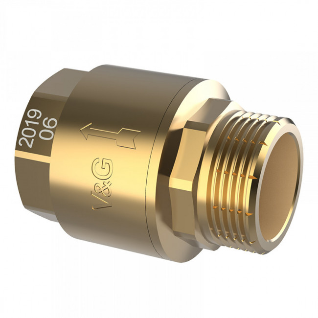 Клапан обратный с латунным сердечником V&G VALOGIN ДУ25(1") ВР-НР VG-401303 Клапан обратный с латунным сердечником V&G VALOGIN ДУ25(1") ВР-НР VG-401303