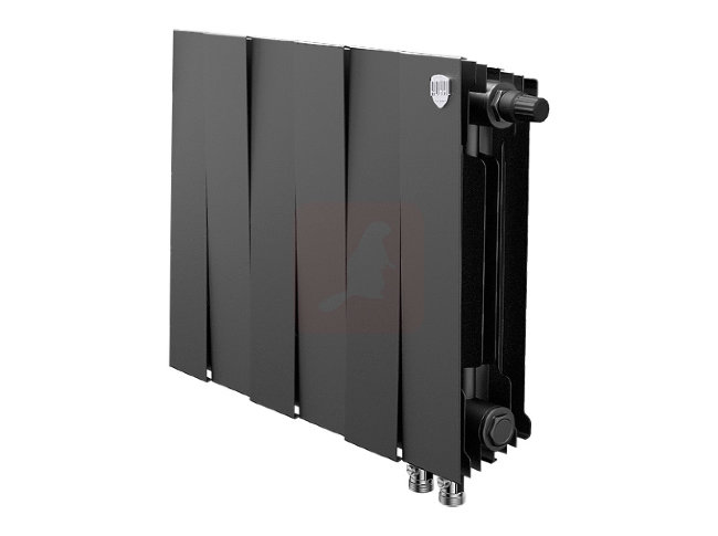 Биметаллический радиатор Royal Thermo Piano Forte 300 VDR Noir Sable, 6 секций