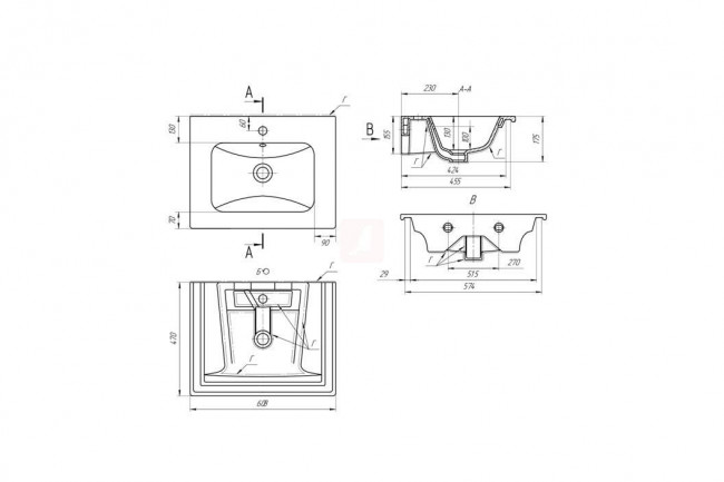 Тумба с раковиной Sanstar Smile 60, 2 ящика, напольная, белая, Эйфория 60 Тумба с раковиной Sanstar Smile 60, 2 ящика, напольная, белая, Эйфория 60