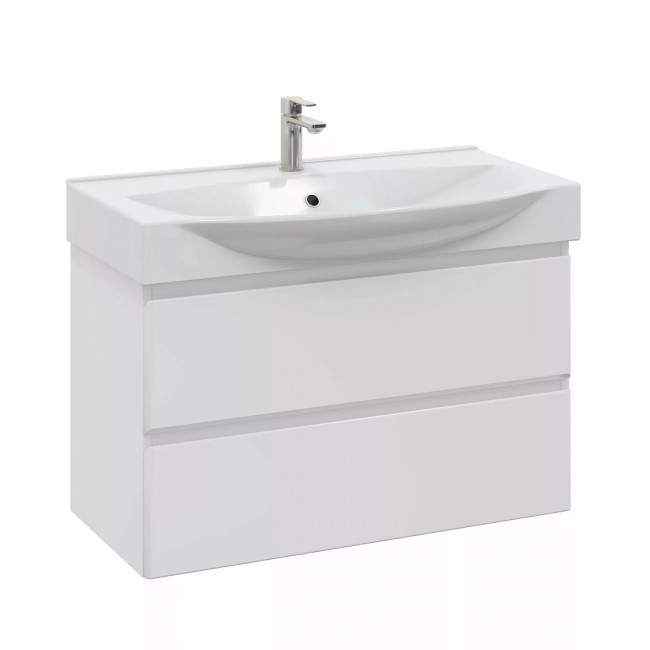Тумба с раковиной Sanstar Arista 85 2 ящика, подвесная, белая, Элвис 85 Тумба с раковиной Sanstar Arista 85 2 ящика, подвесная, белая, Элвис 85