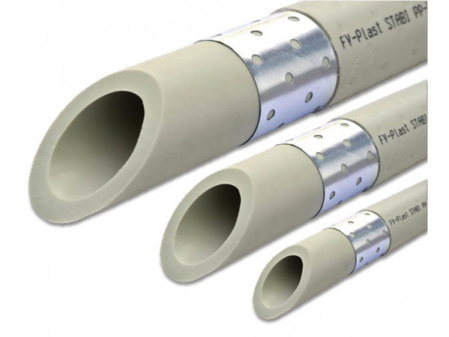 Труба FV-Plast STABI 20, PPR, PN20 с алюминиевой вставкой, серая Труба FV-Plast STABI 20, PPR, PN20 с алюминиевой вставкой, серая
