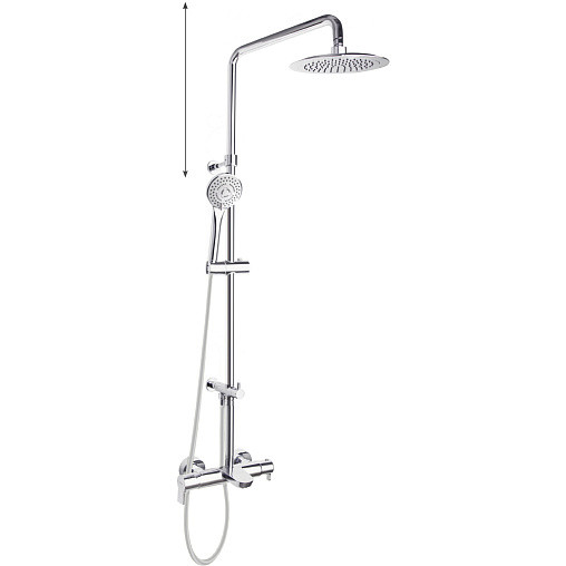 Душевая система с изливом и с регулировкой высоты Ramon Soler Blautherm 935612RP300 хром