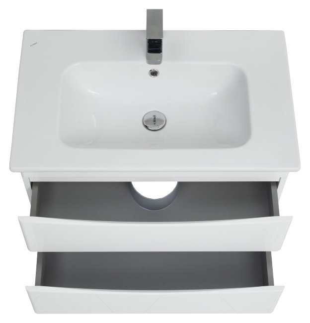 Тумба с раковиной Sanstar Smile 80, 2 ящика, напольная, белая, Эйфория 80 Тумба с раковиной Sanstar Smile 80, 2 ящика, напольная, белая, Эйфория 80
