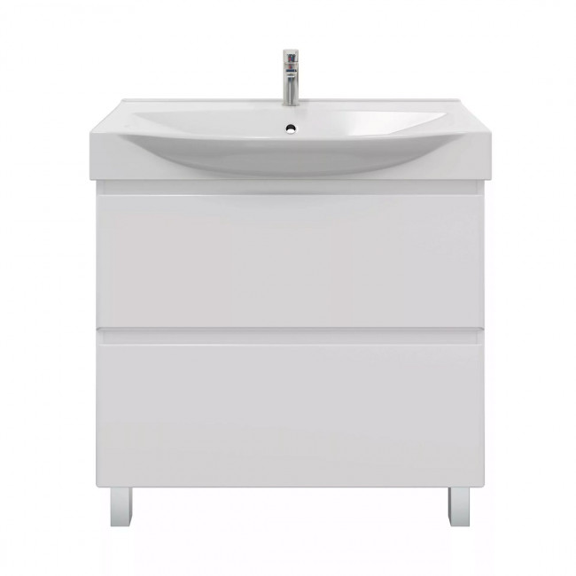 Тумба с раковиной Sanstar Arista 85 2 ящика, напольная, белая, Элвис 85 Тумба с раковиной Sanstar Arista 85 2 ящика, напольная, белая, Элвис 85