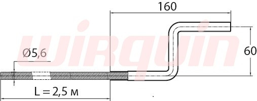 Трос сантехнический VIRPlast L-2,5 м, d 5,6 мм