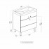 Тумба для ванной комнаты Mixline "Брикс-60" 2 ящика, под раковину "Breeze 60" мебельный (Sanita Luxe) (ПВХ)