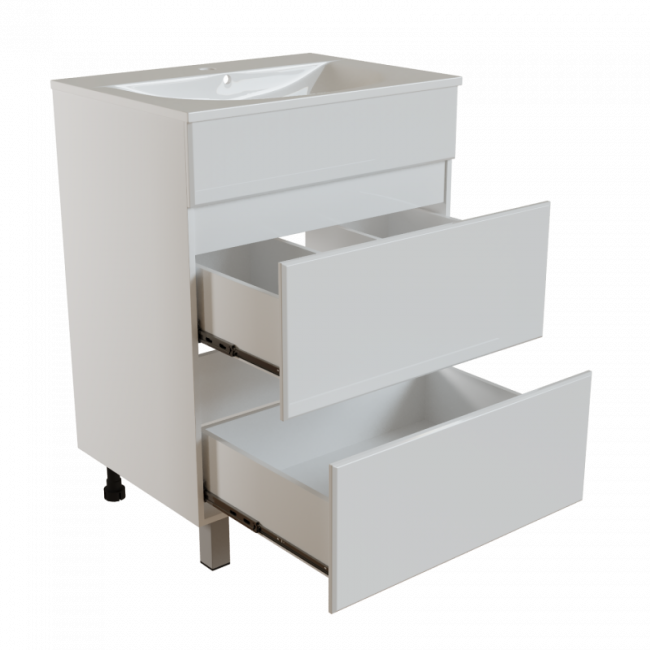 Тумба для ванной комнаты Mixline "Брикс-60" 2 ящика, под раковину "Breeze 60" мебельный (Sanita Luxe) (ПВХ) Тумба для ванной комнаты Mixline "Брикс-60" 2 ящика, под раковину "Breeze 60" мебельный (Sanita Luxe) (ПВХ)