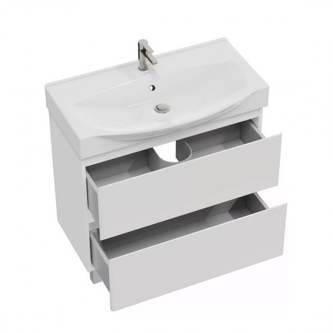 Тумба с раковиной Sanstar Arista 105 2 ящика, напольная, белая, Элвис 105