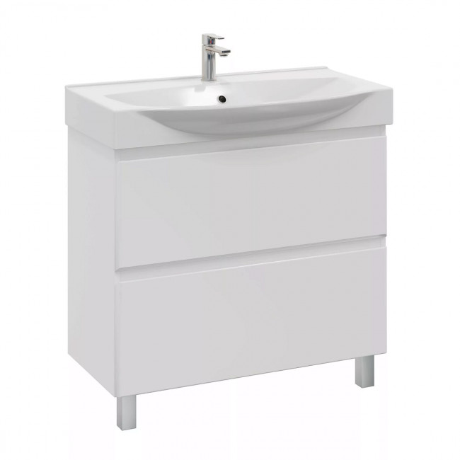 Тумба с раковиной Sanstar Arista 105 2 ящика, напольная, белая, Элвис 105