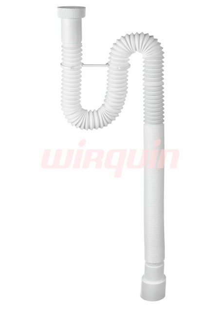Сифон для раковины гофрированный VIRPlast "МИНИ Элит" 1 1/2"х40/50 без выпуска длинный L2000 мм, с хомутом жёсткости