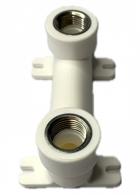 Колено комбинированное настенное, двойное, комплект GF+Hakan PPR ВР 2х20х1/2", белое (50) Колено комбинированное настенное, двойное, комплект GF+Hakan PPR ВР 2х20х1/2", белое (50)