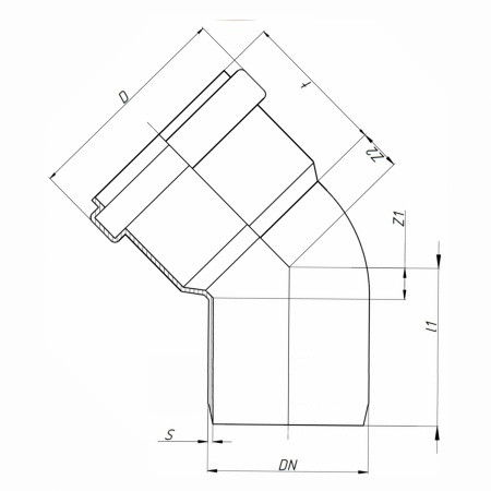 Отвод канализационный Ostendorf HTB 110х15° Отвод канализационный Ostendorf HTB 110х15°