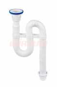 Сифон для раковины гофрированный VIRPlast "VIR" 1 1/2"х40/50, пластиковая чашка 70 мм L900 мм, с хомутом жесткости Сифон для раковины гофрированный VIRPlast "VIR" 1 1/2"х40/50, пластиковая чашка 70 мм L900 мм, с хомутом жесткости