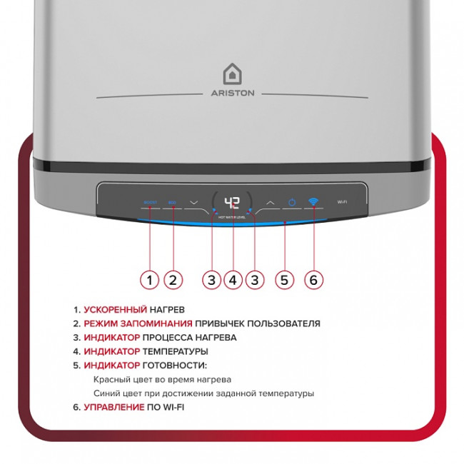 Водонагреватель накопительный электрический Ariston VELIS LUX ABSE DRY WIFI 100 Водонагреватель накопительный электрический Ariston VELIS LUX ABSE DRY WIFI 100