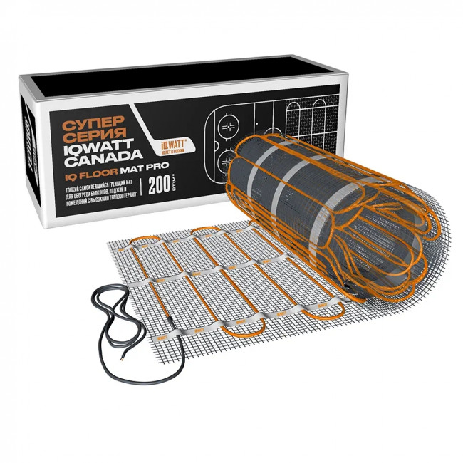 Тонкий самоклеящийся греющий мат IQWATT IQ FLOOR MAT PRO 200 Вт/м2 - 12,0 м.кв. Тонкий самоклеящийся греющий мат IQWATT IQ FLOOR MAT PRO 200 Вт/м2 - 12,0 м.кв.