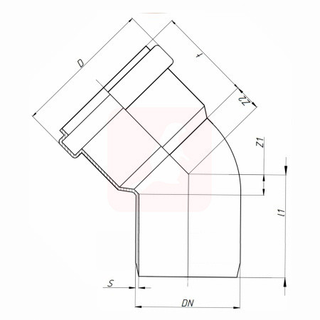 Отвод канализационный Ostendorf KG2000B 315х15°