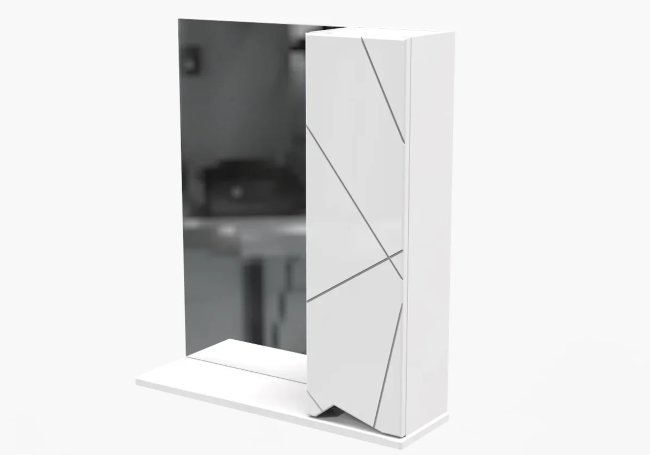 Зеркальный шкаф Sanstar Каскад 60 П, 1 дверца, белый Зеркальный шкаф Sanstar Каскад 60 П, 1 дверца, белый