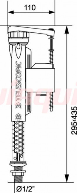 Клапан заливной Wirquin "JOLLYFILL" FB150TL1, телескопический латунь 1/2"