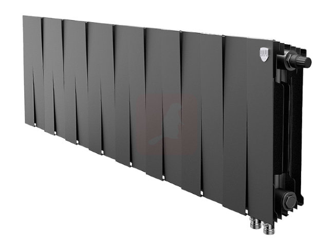 Биметаллический радиатор Royal Thermo Piano Forte 300 VDR Noir Sable, 16 секций Биметаллический радиатор Royal Thermo Piano Forte 300 VDR Noir Sable, 16 секций