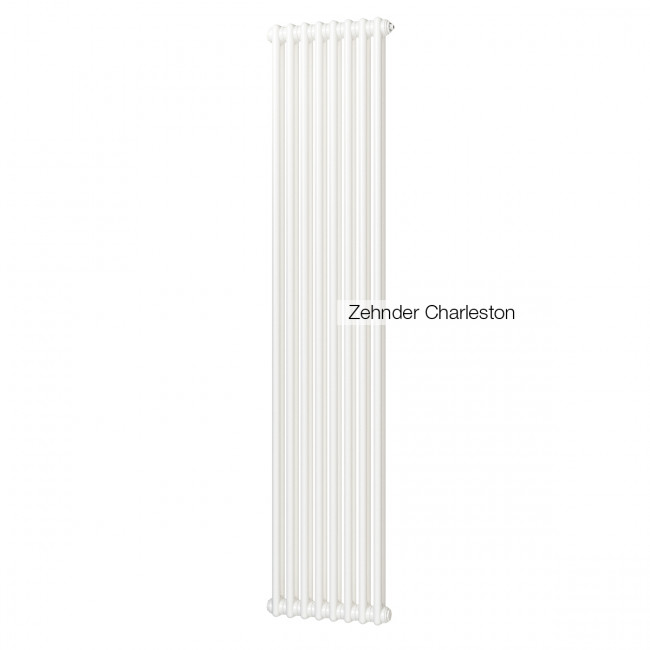 Радиатор трубчатый стальной Zehnder Charleston Retrofit 2180,12 сек.1/2 бок.подк. RAL9016 (кроншт.в компл.)