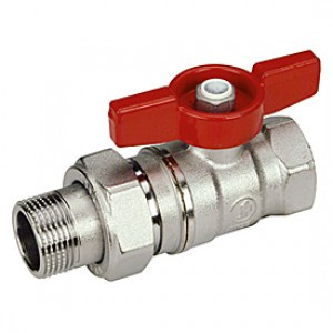 Кран шаровой с разъемным соединением (американка) Giacomini R259D ДУ20(3/4") ВР-НР, ручка-бабочка GIA R259X005
