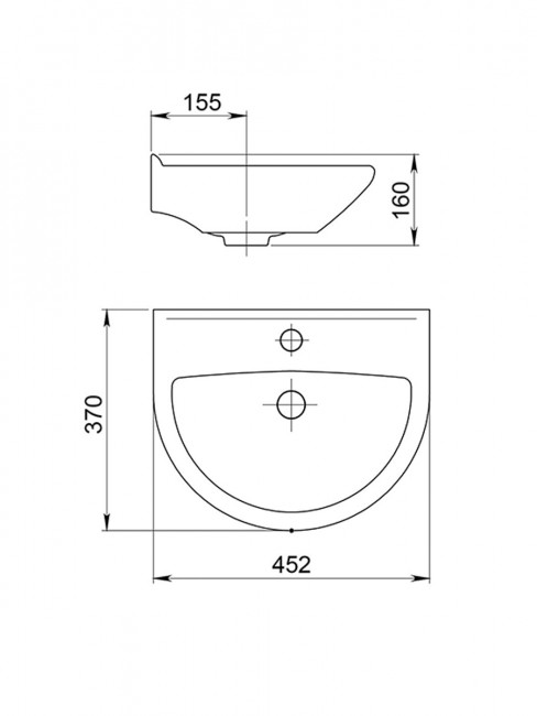 Раковина Santeri Родничок 452х370 подвесная, белая 131310S0010B0 Раковина Santeri Родничок 452х370 подвесная, белая 131310S0010B0