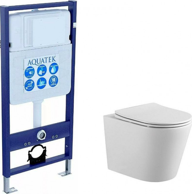 Комплект подвесного унитаза Aquatek Вега AQ1904-00 и инсталляции Aquatek Standard 50 INS-0000012 с звукоизол. прокладкой, (без клавиши и крепежа) Комплект подвесного унитаза Aquatek Вега AQ1904-00 и инсталляции Aquatek Standard 50 INS-0000012 с звукоизол. прокладкой, (без клавиши и крепежа)