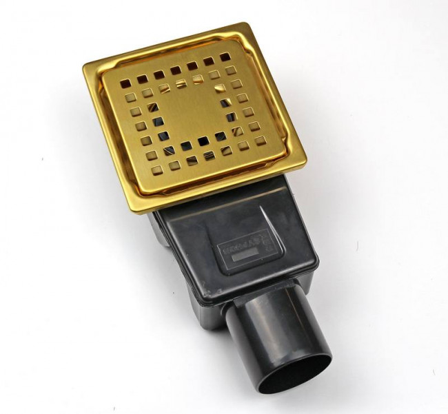 Душевой трап RGW Drain Leo-01-10Gb 100х100 мм золото браш. 60210110-06 Душевой трап RGW Drain Leo-01-10Gb 100х100 мм золото браш. 60210110-06