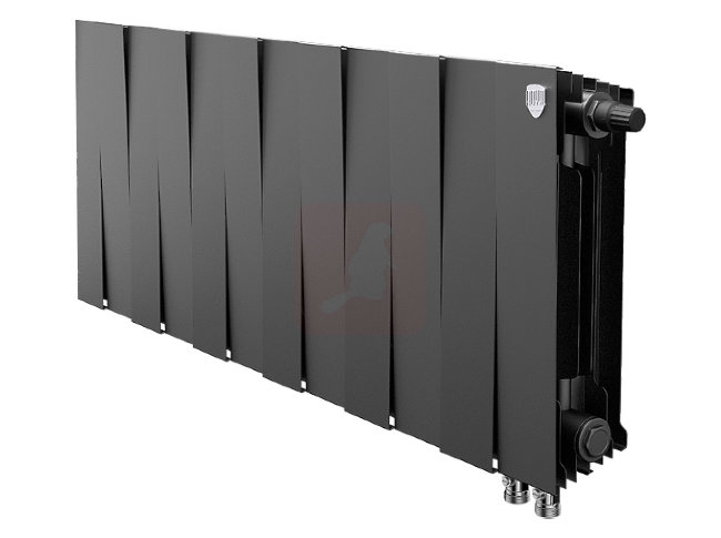 Биметаллический радиатор Royal Thermo Piano Forte 300 VDR Noir Sable,12секций Биметаллический радиатор Royal Thermo Piano Forte 300 VDR Noir Sable,12секций