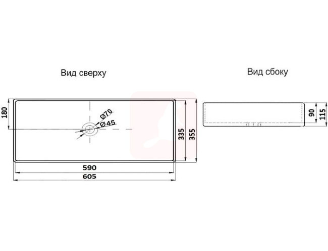 Раковина-чаша накладная CeramaLux 60 78189МР-3 цвет розовый