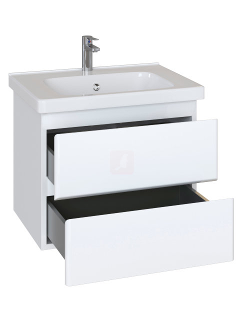 Тумба с раковиной Sanstar Arista 60, 2 ящика, подвесная, белая, Grace 60 Тумба с раковиной Sanstar Arista 60, 2 ящика, подвесная, белая, Grace 60