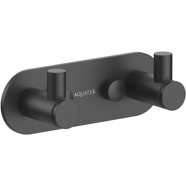 Крючок двойной Aquatek Европа матовый черный AQ4102MB