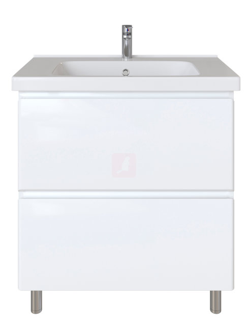 Тумба с раковиной Sanstar Arista 100, 2 ящика, напольная, белая, Гармония 100