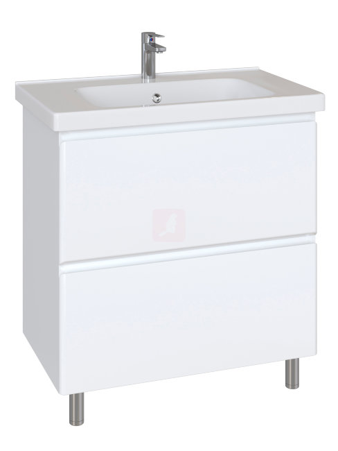 Тумба с раковиной Sanstar Arista 100, 2 ящика, напольная, белая, Гармония 100