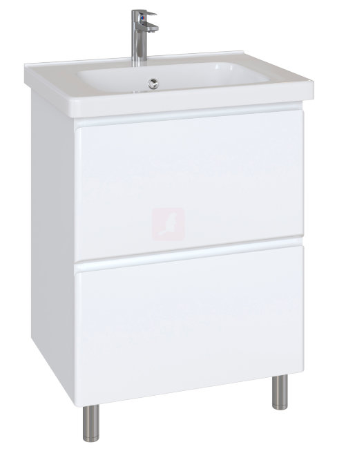 Тумба с раковиной Sanstar Arista 60, 2 ящика, напольная, белая, Grace 60 Тумба с раковиной Sanstar Arista 60, 2 ящика, напольная, белая, Grace 60