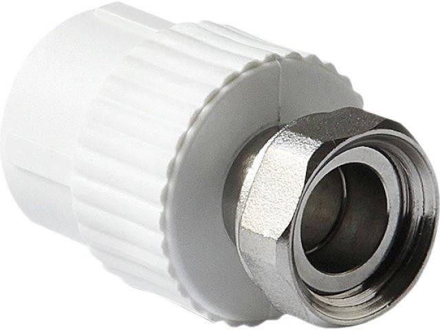 Муфта комбинированная, с накидной гайкой Valfex PPR НГ 25х1/2", белая Муфта комбинированная, с накидной гайкой Valfex PPR НГ 25х1/2", белая