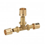 Тройник аксиальный, переходной Comap PEXY Max 20х16х16 мм, серия S7130RV, латунь PGM4018