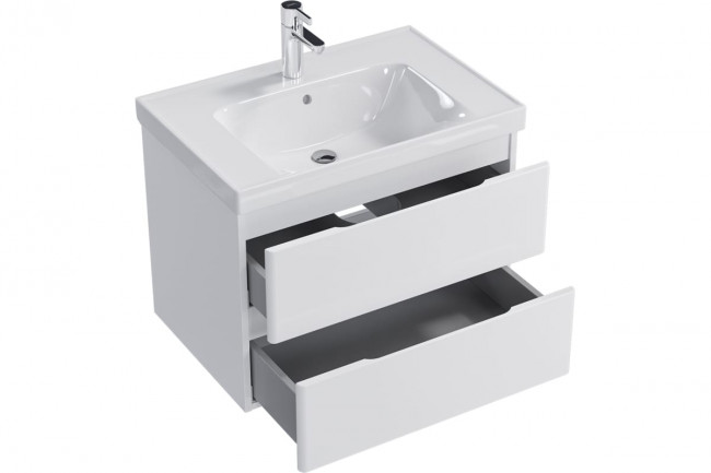 Тумба с раковиной Sanstar Riana 70, 2 ящика, подвесная, белая, Грейс 70