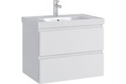 Тумба с раковиной Sanstar Riana 70, 2 ящика, подвесная, белая, Грейс 70 Тумба с раковиной Sanstar Riana 70, 2 ящика, подвесная, белая, Грейс 70