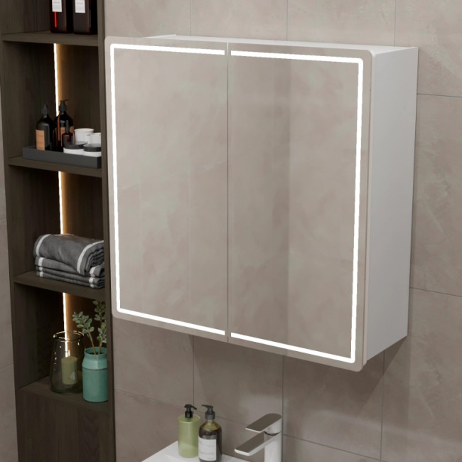 Зеркальный шкаф Mixline "Вектор" 800*800 (HP) универсальный, бесконтактный сенсор, светодиодная подсветка