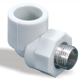Колено комбинированное GF+Hakan PPR НР 25х1/2", белое (180) Колено комбинированное GF+Hakan PPR НР 25х1/2", белое (180)