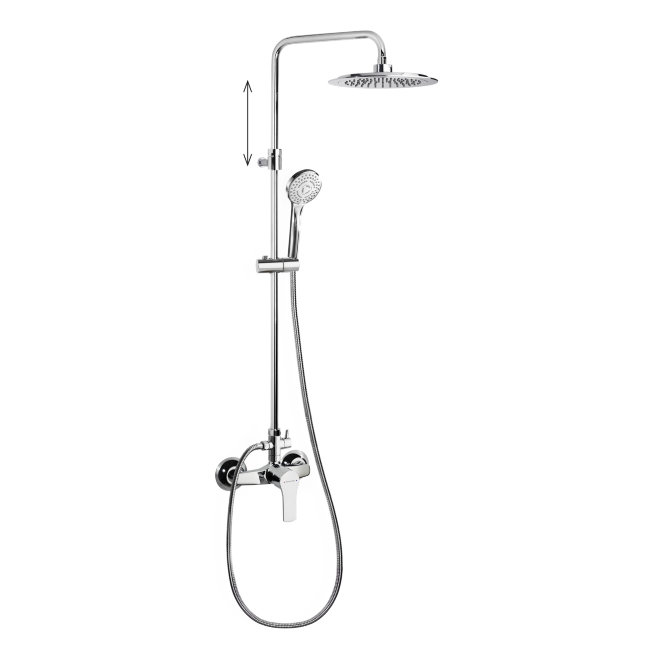 Душевая система без излива с регулировкой высоты Ramon Soler Titanium 187402RP240 хром Душевая система без излива с регулировкой высоты Ramon Soler Titanium 187402RP240 хром