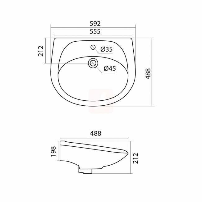 Раковина Santek Бриз-60 Раковина Santek Бриз-60