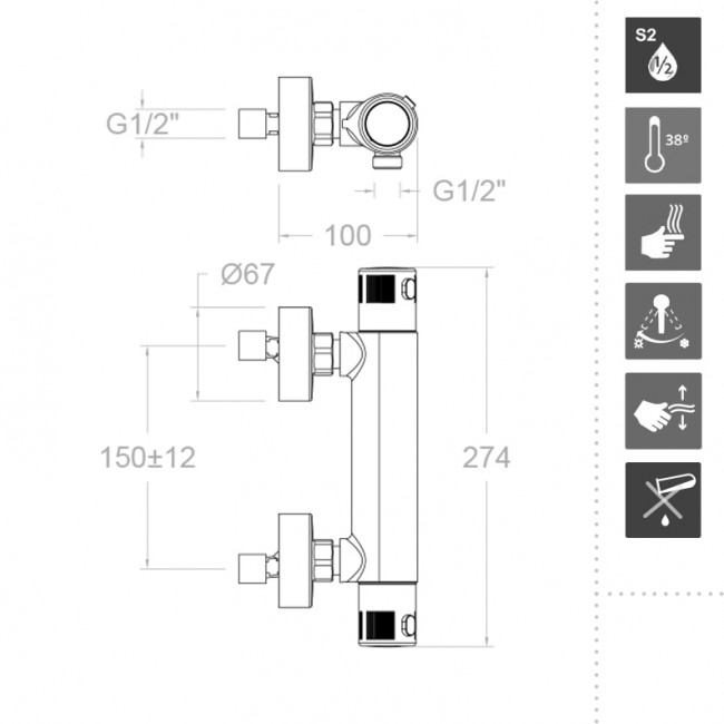 Термостат для душа Ramon Soler Termotech 963401S Термостат для душа Ramon Soler Termotech 963401S