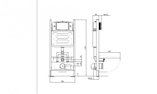 Инсталляция для подвесного унитаза Aquatek ECO Standart 50 (без верхней планки) 1130*500*100, звукоизоляционная прокладка Инсталляция для подвесного унитаза Aquatek ECO Standart 50 (без верхней планки) 1130*500*100, звукоизоляционная прокладка