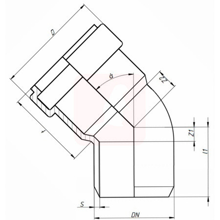 Отвод канализационный Ostendorf Skolan dB SKB 200х87°