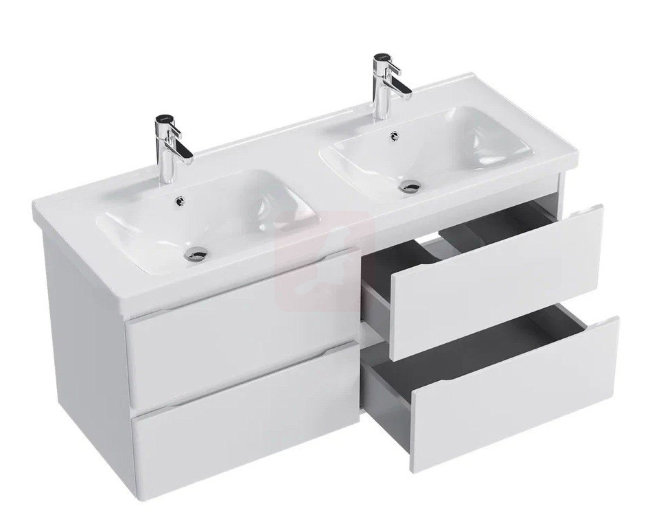 Тумба с раковиной Sanstar Riana125, 4 ящика, подвесная, белая, Гармония 125 Тумба с раковиной Sanstar Riana125, 4 ящика, подвесная, белая, Гармония 125