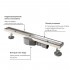 Душевой лоток RGW Shower Drain SDR-08-80 800 мм D50 под плитку, с решеткой и опорами, хром 21210880-011