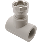 Тройник FV-Plast PPR 25х3/4" с накидной гайкой,  отв.под пломбу, серый