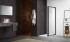Душевая дверь Aquatek, распашная 900x2000 профиль черный, стекло прозрачное